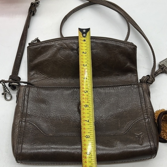 Frye Melissa Brown Leather fold over Crossbody Bag. BRN2366D - Picture 6 of 16